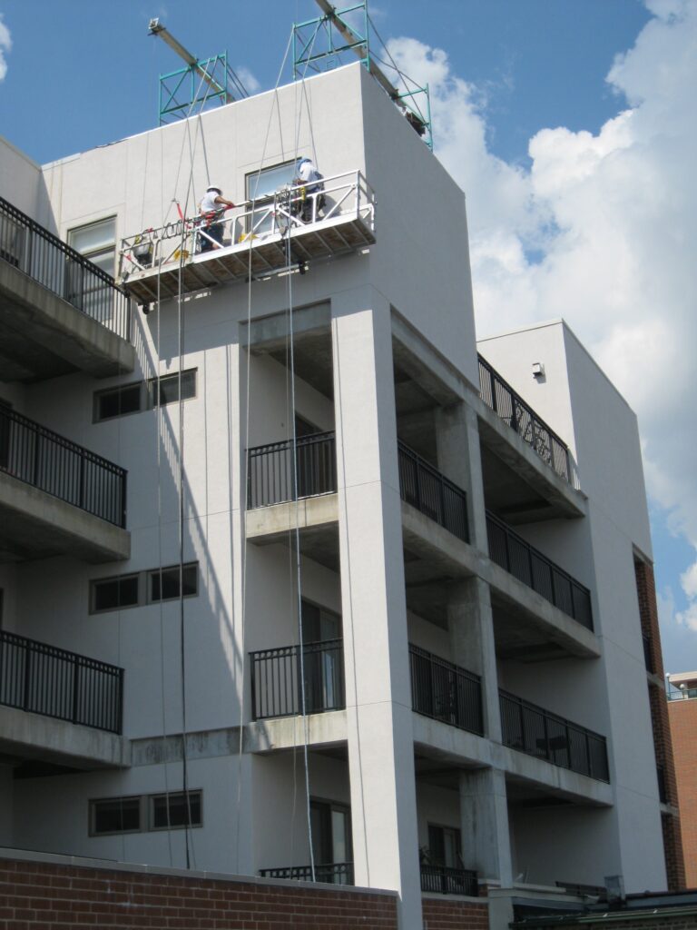 US Exterior updates the exterior of a multi-story building.